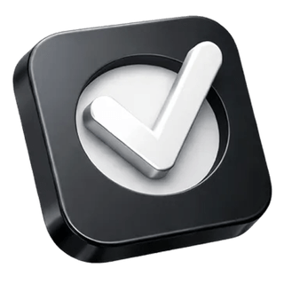 Marca de verificación 3D de aprobación en la página de información de Vela Provechoria
